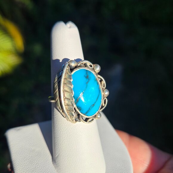 Vintage Native American Turquoise Ring, Size 6 - Picture 3 of 6